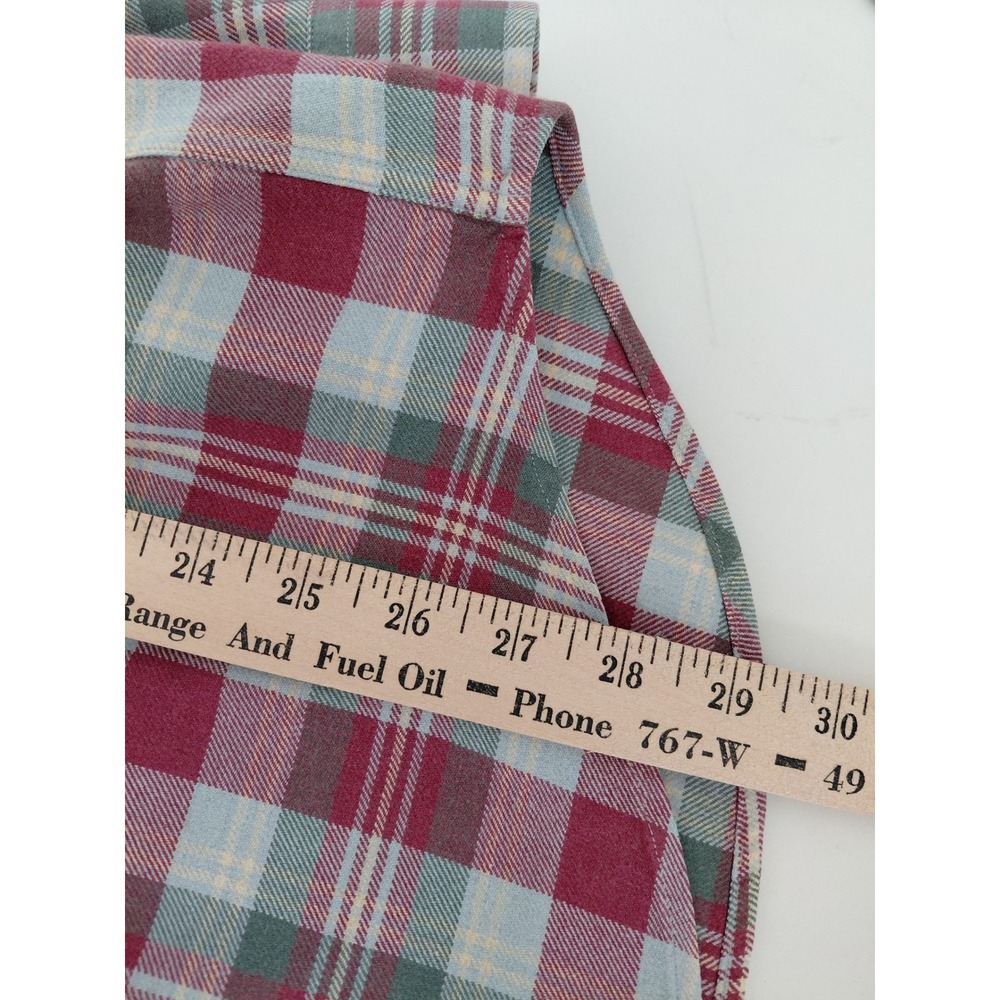 Ralph Lauren Golf Tilden Plaid Button Down Mens XL Burgundy Green Long Sleeve - Picture 7 of 9